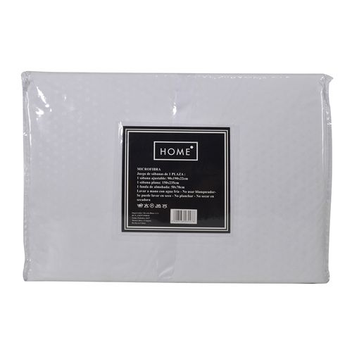 Juego de sábanas 1 plaza en microfibra Blanco