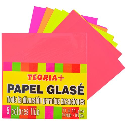 Papel glacé flúo 15h 5 colores
