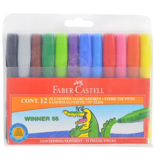 Marcadores FABER CASTELL gruesos 12 un.