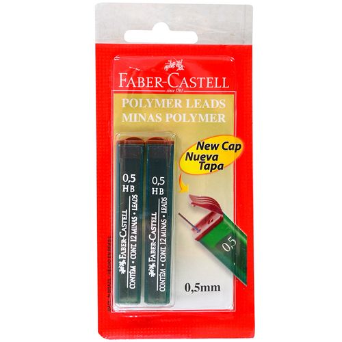 Minas FABER CASTELL 0.5 mm con 24 grafos x 2 un.