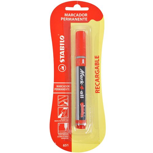 Marcador permanente STABILO rojo