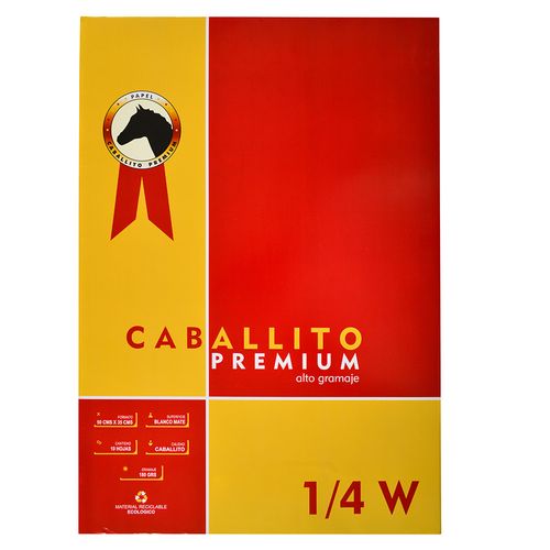 Block dibujo 1/4W CABALLITO Premium 10 hojas 180g