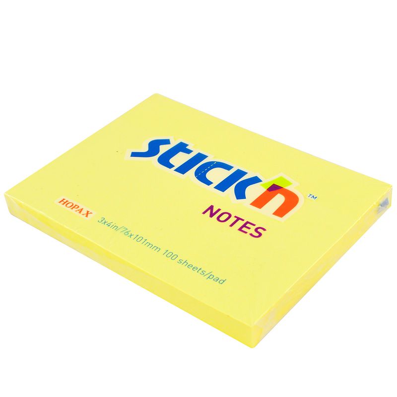 Block-STICK-76-x-102-mm-amarillo-con-percha