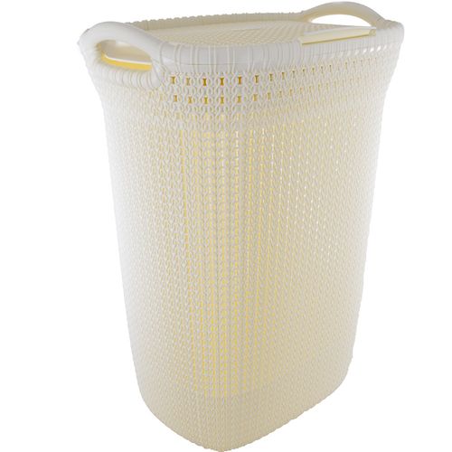 Cesta para ropa 57L blanca c/tapa