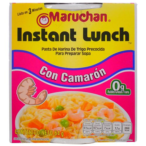 Sopa MARUCHAN sabor camarón 64 g