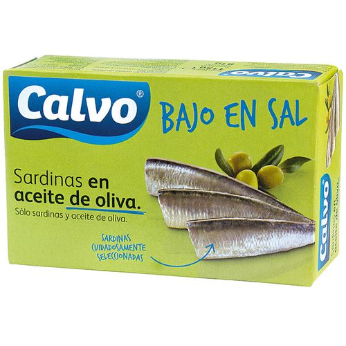 Sardinas baja en sal en aceite de oliva CALVO 125 g