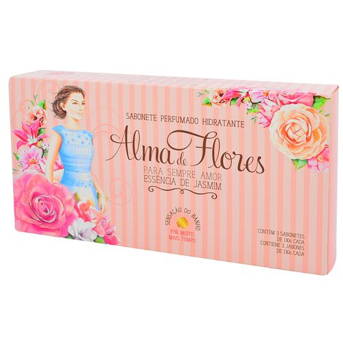 Estuche ALMA DE FLORES rosado jabón 3 un.