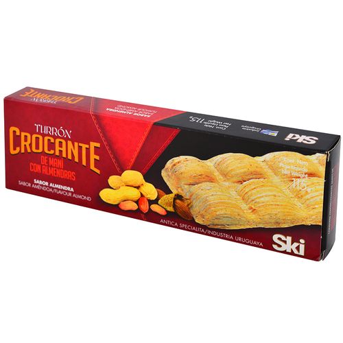 Turrón crocante almendras SKI 115 g