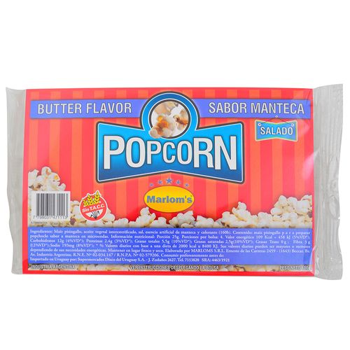 Pop corn manteca MARLOMS 100 g