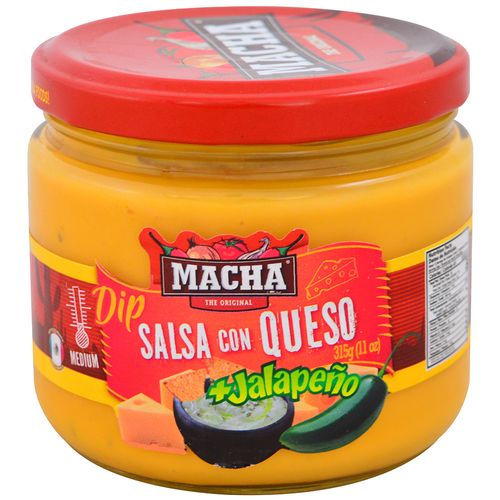 Salsa dip de queso más jalapeño MACHA 315 g