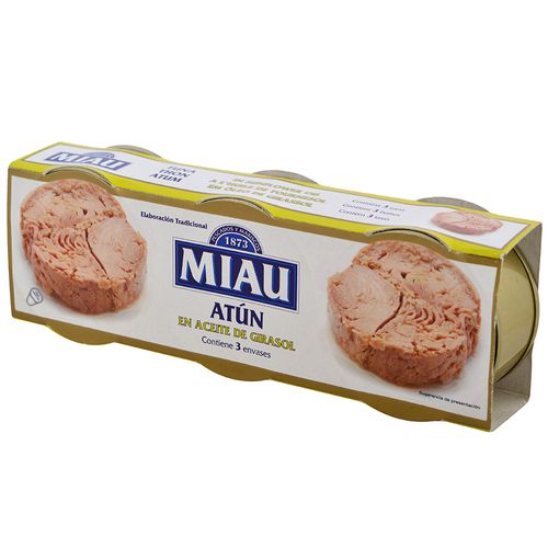 Atún claro en aceite MIAU tripack 240 g