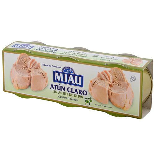 Atún claro en aceite de oliva MIAU tripack 240 g