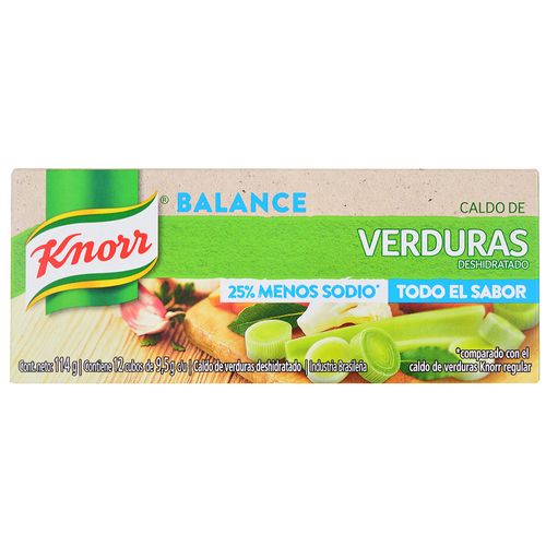 Caldo de verduras bajo en sodio KNORR 12 un.