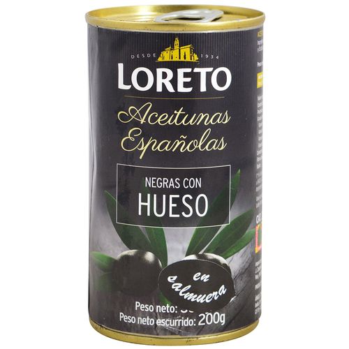 Aceitunas negras LORETO con carozo 200 g