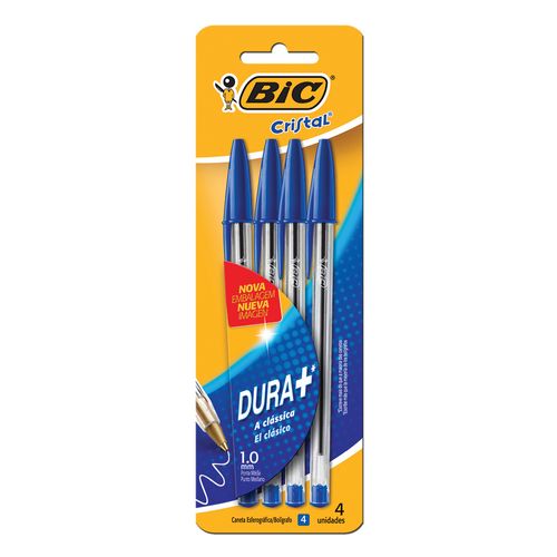Bolígrafo BIC Cristal x 4 azules