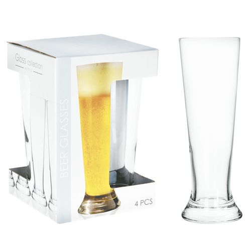Set de 4 vasos para cerveza en vidrio