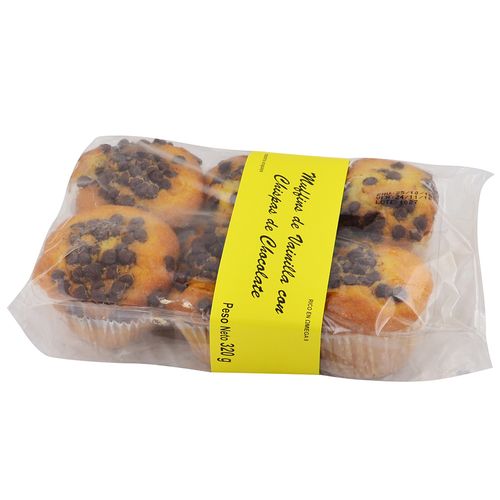 Muffins de vainilla con chispas 6 un.
