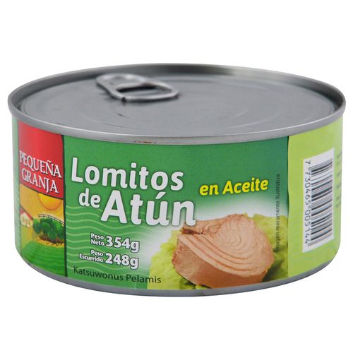 Atún lomito en aceite PEQUEÑA GRANJA 354 g