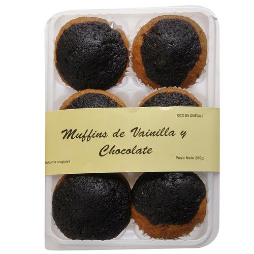 Muffins de vainilla y chocolate 6 un.