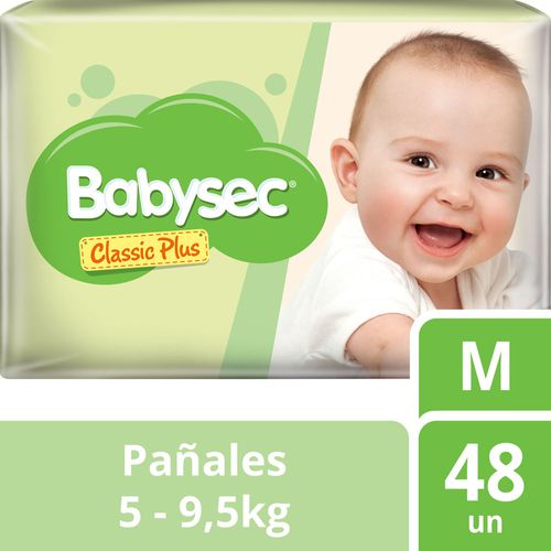 Pañal Babysec classic plus M 48 un.