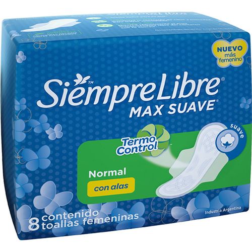 Toalla Femenina SIEMPRE LIBRE Fit Max Suave con Alas 8 un.