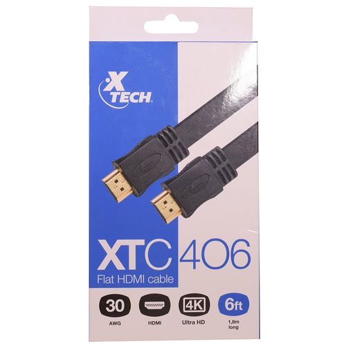 Cable HDMI a HDMI plano XTECH Mod. xtc-406 6ft