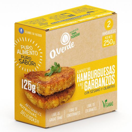 Hamburguesas de garbanzos ORO VERDE 2 un. 250 g