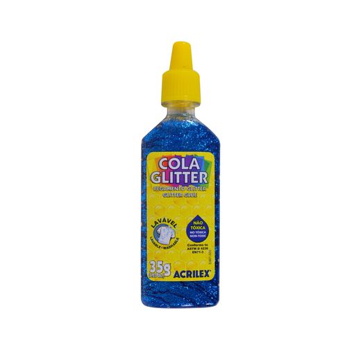 Goma de pegar con brillantina ACRILEX 35 g azul