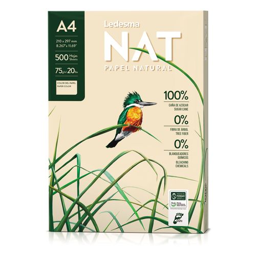 Papel LEDESMA A4 100% caña de azúcar 500h 75 g