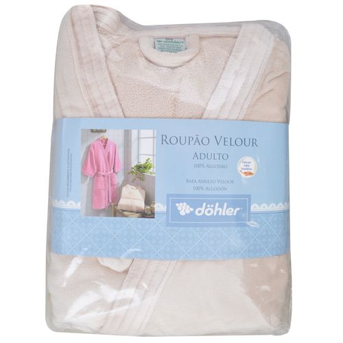 Bata de baño DOHLER en velour beige talle GG