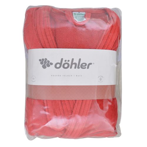 Bata de baño DOHLER en velour bordo talle G