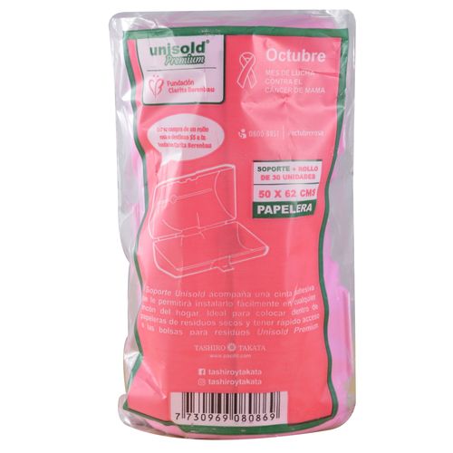 Kit dispensador + bolsa residuos UNISOLD rosa