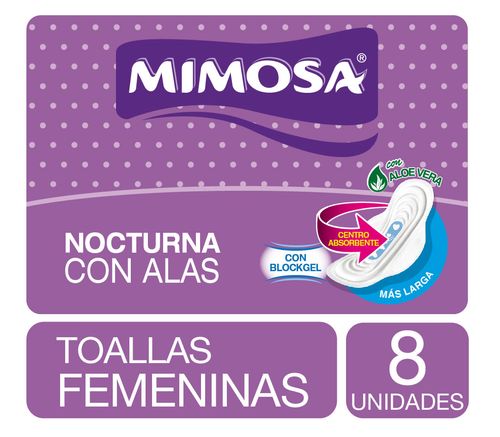 Toalla Femenina MIMOSA Nocturna con Alas 8 un.