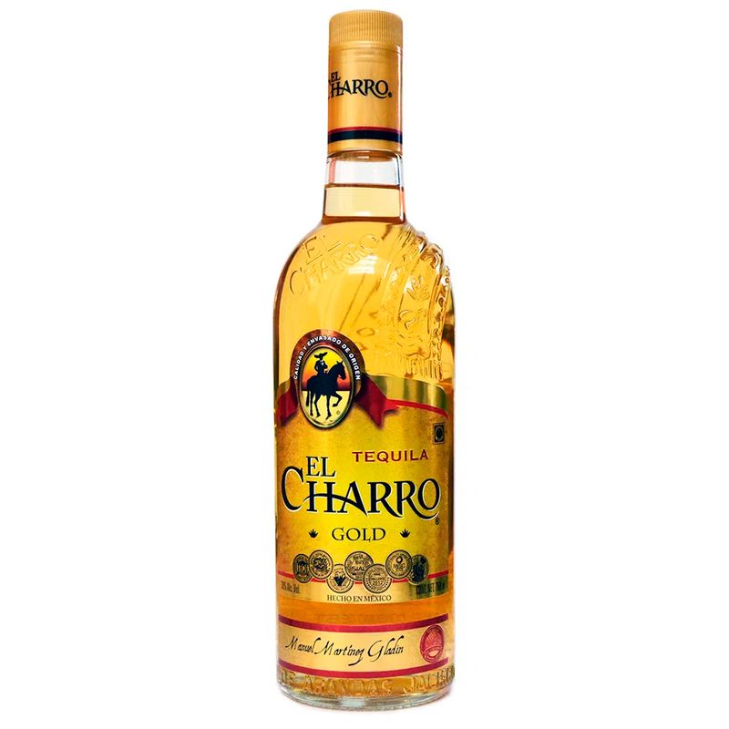 Tequila-EL-CHARRO-Gold-bt.-.75L---Vasos