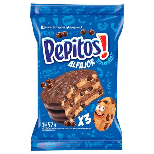 Alfajor triple TERRABUSI pepitos 60 g