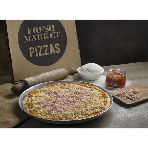 Pizza FRESH MARKET Muzzarella y jamón  42cm x un.