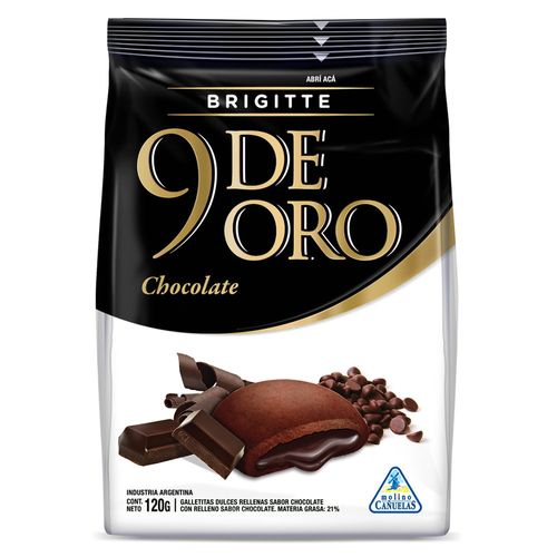 Galletitas 9 DE ORO brigitte chocolate 120 g
