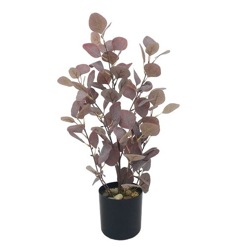 Planta artificial 60cm verde con violeta