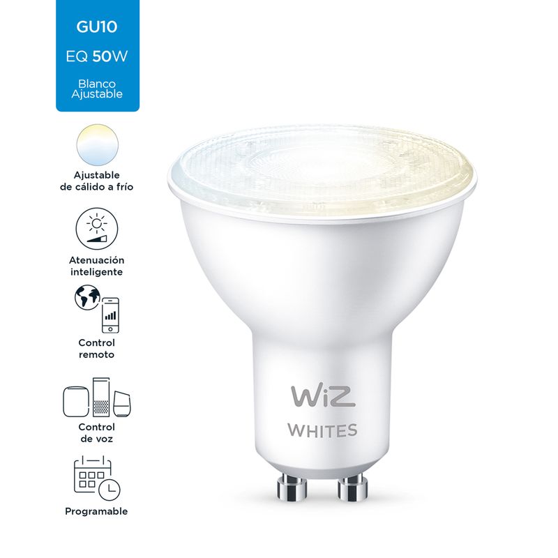 Lampara-led-WIZ-Wi-Fi-white-tunable-gu10-4.9w