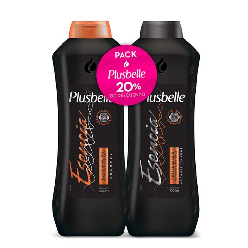 Pack PLUSBELLE shampoo + acondicionador esencia restauración 1L