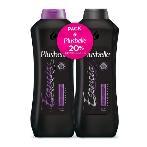 Pack PLUSBELLE shampoo + acondicionador esencia largo 1L