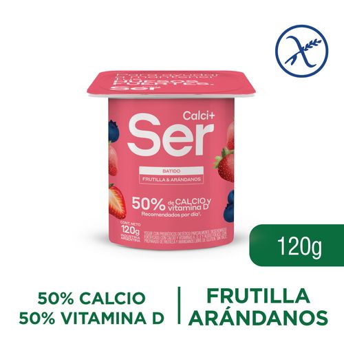 Yogur SER calcio + frutilla & arándanos 120 g