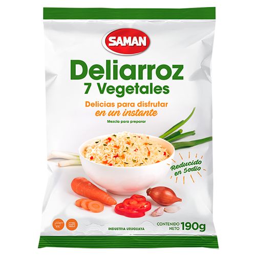 Arroz DELIARROZ 7 vegetales samán 190g