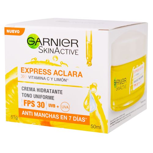 Crema hidratante GARNIER Express aclara fps30 50 ml