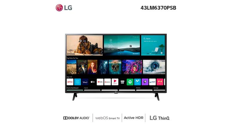 TV LED LG FHD 43” SMART 43LM6370PSB