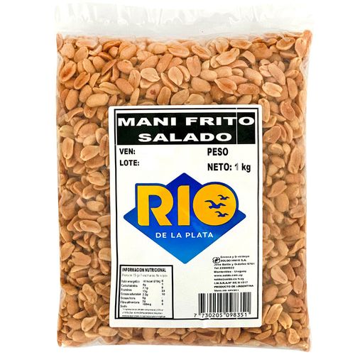 Maní frito salado y salado RIO DE LA PLATA 1 kg