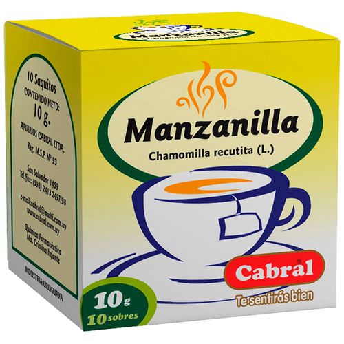 Té CABRAL manzanilla 10 un.