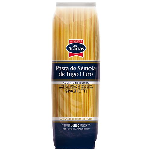 Fideos trigo duro LAS ACACIAS Spaghetti 500 g