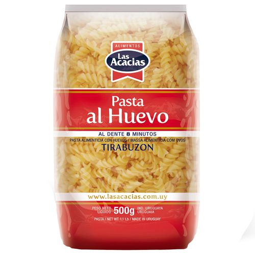 Fideos al huevo LAS ACACIAS tirabuzón 500 g