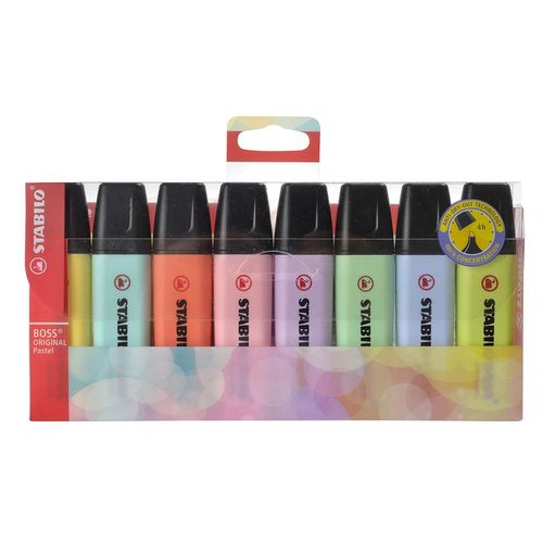 Resaltador STABILO Boss pastel 8 un.